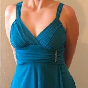 Flowy Teal Cocktail Dress